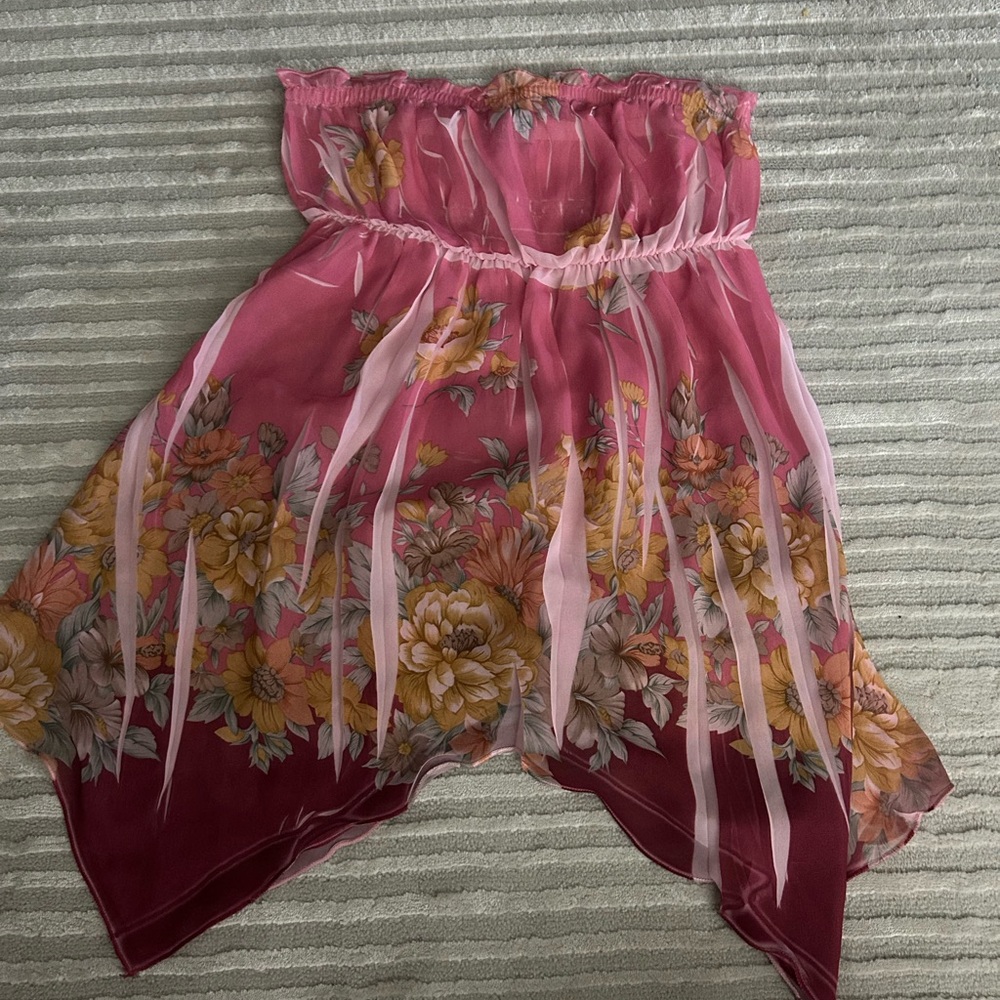 Y2K FLORAL TUBE TOP